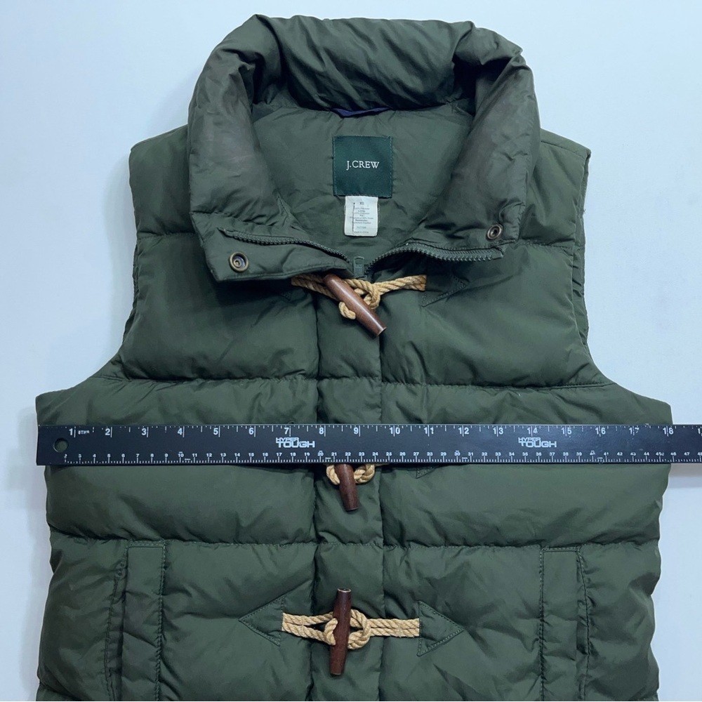 J. Crew Down Puffer Vest Womens Size XS Olive Green Full Zip Casual Preppy - Picture 5 of 13